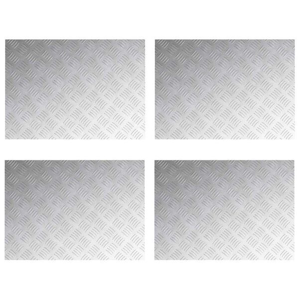 vidaXL Stair Tread Rectangular 4 pcs Silver 27.56 x 19.69 in Aluminium