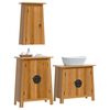 vidaXL Bathroom Furniture Set Natural Wood Tone Solid Pine Wood