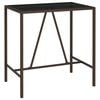 vidaXL Garden Bar Set Brown PE rattan, powder-coated steel, tempered glass