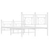 vidaXL Bed Frame White Powder-coated steel Double Bed Frame