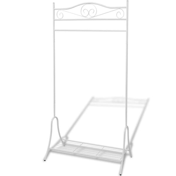 vidaXL Clothing Rack White Steel 35.4 x 17.3 x 68.5 in Decorative Inlays