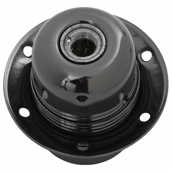 vidaXL Lamp Holder Glossy Black Metal, Ceramic Compact Gloss Finish