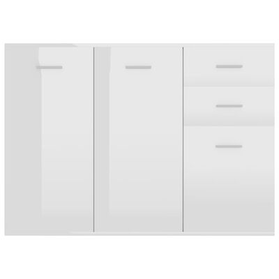 vidaXL Sideboard High Gloss White 41.3"x11.8"x29.5" Engineered Wood