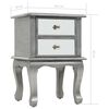 vidaXL Mirrored Nightstand Silver Mirrored glass, MDF Compact