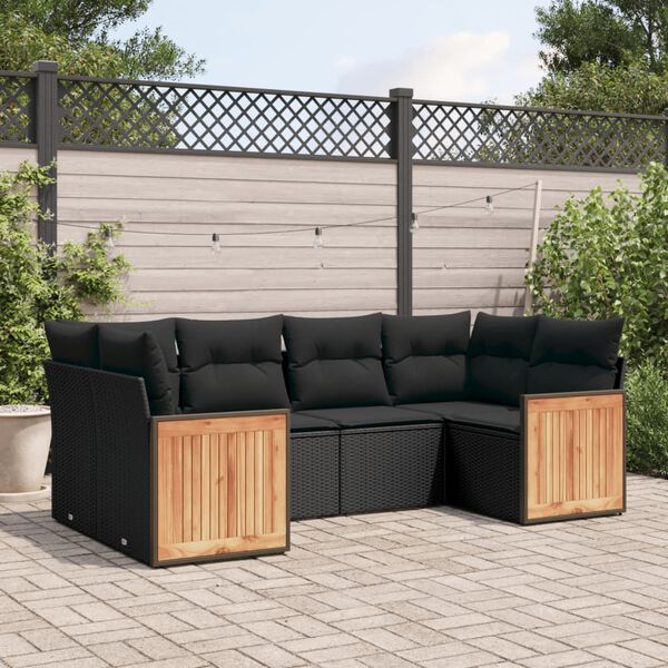 vidaXL Garden Sofa Set Black