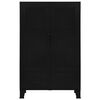 vidaXL Office Cabinet Black Steel, Plastic Medium Filing Cabinet