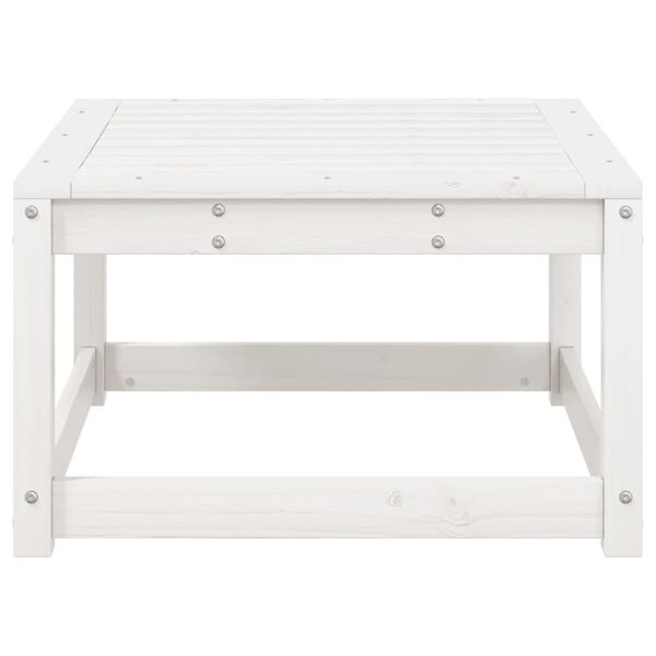 vidaXL Garden Footstool White Solid Pine Wood Standard Modular
