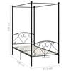 vidaXL Bed Frame Black Solid Metal Single Classic/Traditional