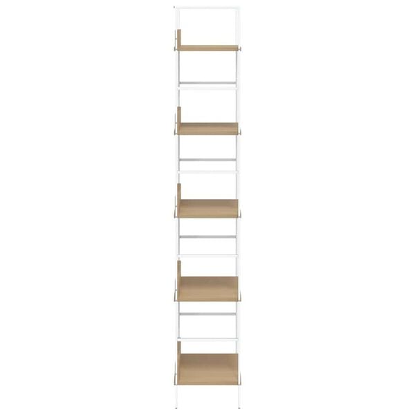vidaXL Shelf Cabinet Oak and white Engineered wood, steel