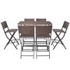 vidaXL Patio Furniture Brown PE rattan, powder-coated steel 7 Piece Set