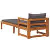 vidaXL Sun Lounger Dark Grey Cushion, Acacia Wood Frame