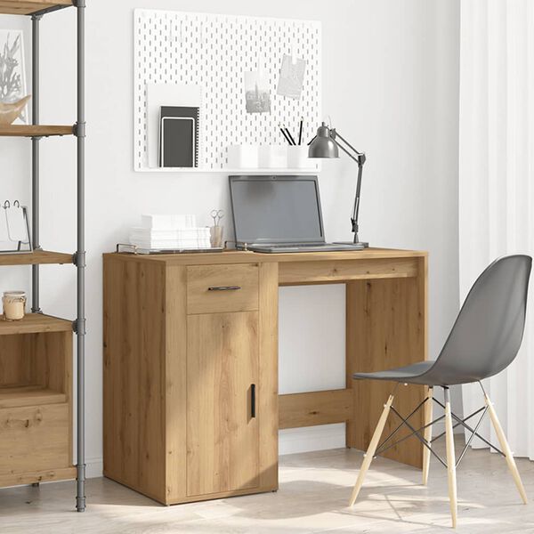 vidaXL Desk Artisan oak Engineered wood Medium Artisan Oak Desk