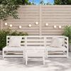 vidaXL Garden Sofa White Solid pine wood 3-seater Modular Garden Sofa