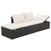 vidaXL Lounge Bed Black PE Rattan 76.8 x 23.6 in Multi-Position Backrest