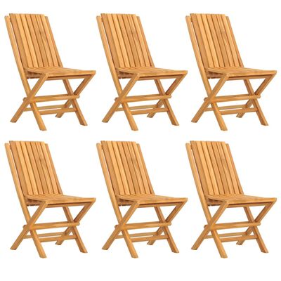 vidaXL Folding Patio Chairs 6 pcs 18.5"x18.5"x35" Solid Wood Teak