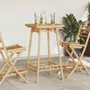 vidaXL Outdoor Bar Table Bamboo Tall Footrest Outdoor Bar Table Square