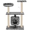 vidaXL Cat Tree Grey with paw prints