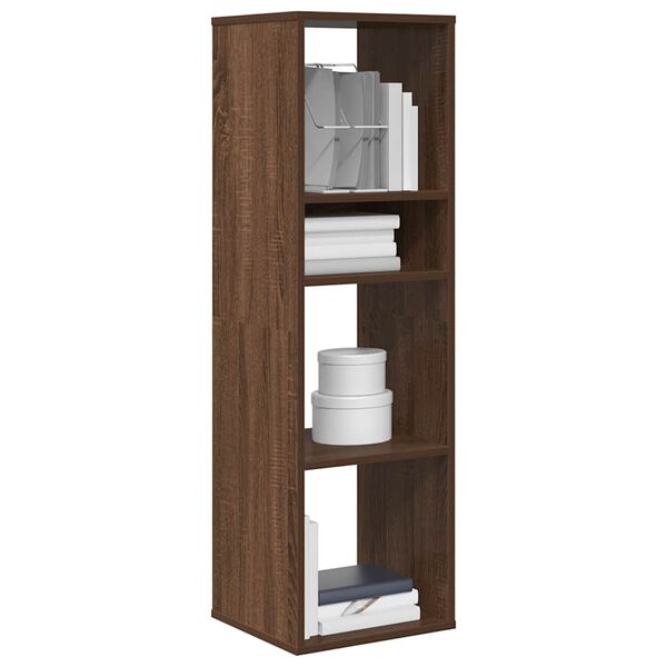 vidaXL Book Cabinet Brown Oak Engineered Wood Tall Book Cabinet