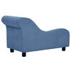 vidaXL Dog Sofa Blue Plush (80% polyester, 20% cotton), solid pinewood