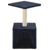 vidaXL Cat Tree Dark Blue Particle Board, Plush, Sisal Rope Small