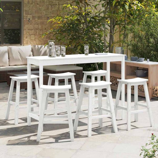vidaXL Garden Bar Set 6 pcs White HDPE