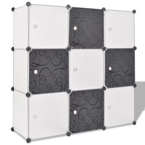 vidaXL Storage Cube Organizer Black and White