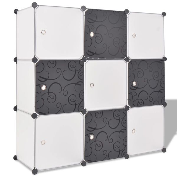 vidaXL Storage Cube Organizer Black and White