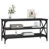vidaXL TV Cabinet Black Engineered wood, iron TV Cabinet Rectangular