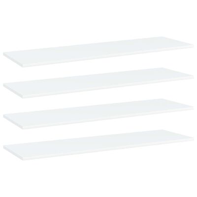 vidaXL Bookshelf Boards 4 pcs White 39.4"x11.8"x0.6" Engineered Wood