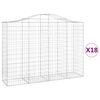 vidaXL Gabion Basket Set of 18 Silver Galvanized Iron Large