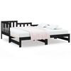 vidaXL Day Bed Black Solid pine wood 2x