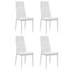 vidaXL Dining Chair Set of 4 White Faux leather, Wooden frame, Steel legs
