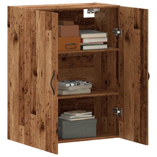 vidaXL Wall Mounted Cabinet Old wood Engineered wood and iron