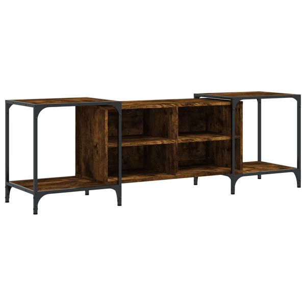 vidaXL TV Cabinet Smoked Oak Engineered wood, metal Medium
