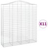 vidaXL Arched Gabion Baskets 11 pcs 78.7x19.7x220/240" Galvanised Iron