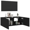 vidaXL TV Wall Cabinet Black Engineered Wood 31.5 x 13.8 x 12.2 in