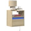 vidaXL Wall-mounted Bedside Cabinet Set of 2 Sonoma oak Engineered wood