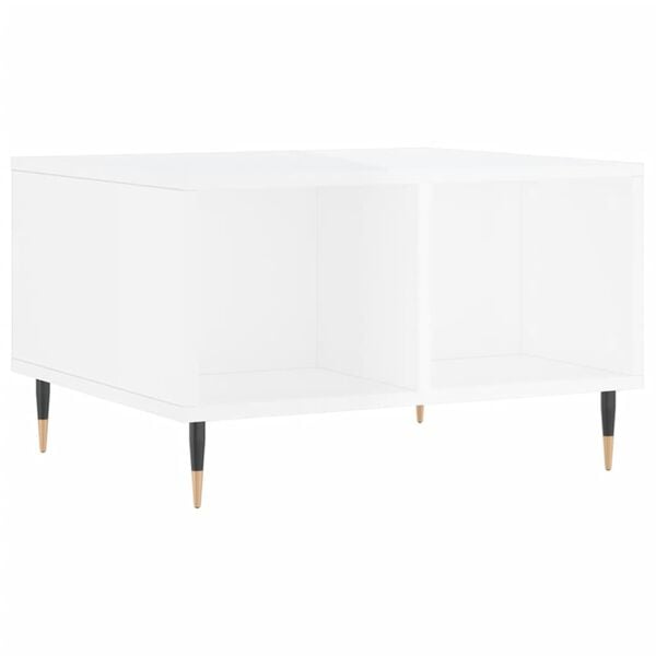 vidaXL Coffee Table High gloss white Engineered wood, metal Medium