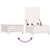 vidaXL Garden Footstool White Solid Pine Wood 24.4x25.0x12.6 in Modular