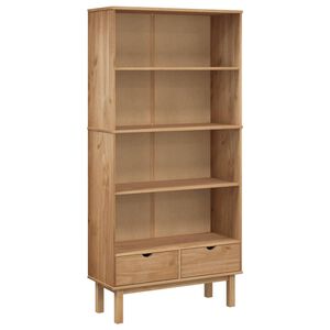 vidaXL Bookcase Brown Solid pine wood and engineered wood Standard