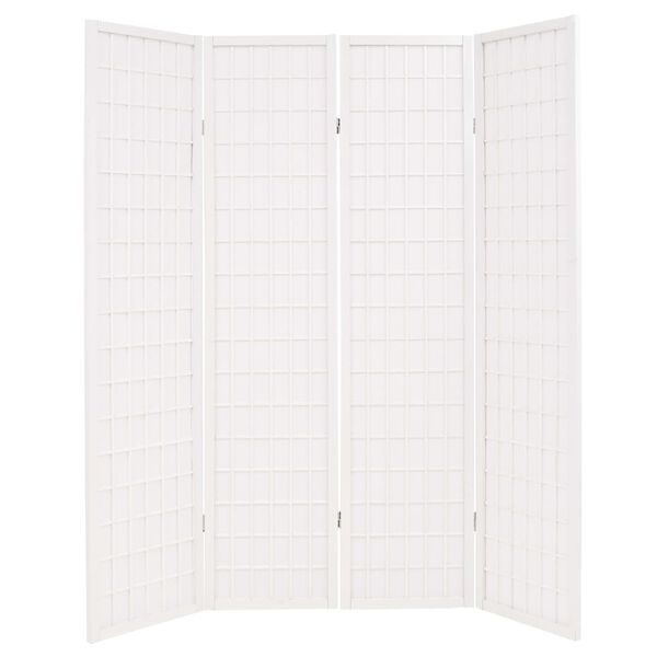 vidaXL Folding 4-Panel Room Divider Japanese Style 63"x66.9" White