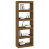 vidaXL Book Cabinet Honey Brown Solid Pinewood Tall Book Cabinet