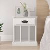 vidaXL Bedside Cabinet White Engineered wood Bedside Cabinet Rectangular