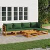 vidaXL Garden Lounge Set Green, Natural Wood Solid Acacia wood, Polyester