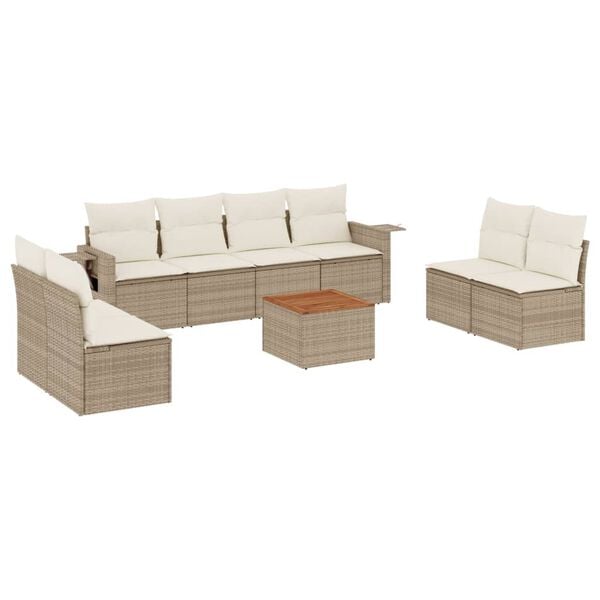 vidaXL Garden Sofa Set Beige, Cream white