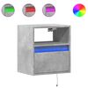 vidaXL Wall-mounted Bedside Cabinet Concrete grey Engineered wood