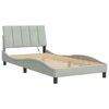 vidaXL Bed Frame with LED without Mattress "Hanko" Light Gray 39.4"x79.9" Velvet