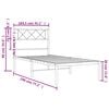 vidaXL Metal Bed Frame Black Powder-Coated Steel Single Metal Bed Frame