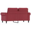 vidaXL 2-seater Sofa Wine Red Faux leather, metal, textilene 2-Seater