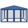 vidaXL Party Tent Blue High-Density Polyethylene, Iron 13.1 x 13.1 ft